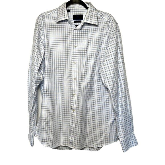 David Donahue Luxury Non-Iron Trim Fit Dress Shirt 100% Cotton - Picture 2 of 10